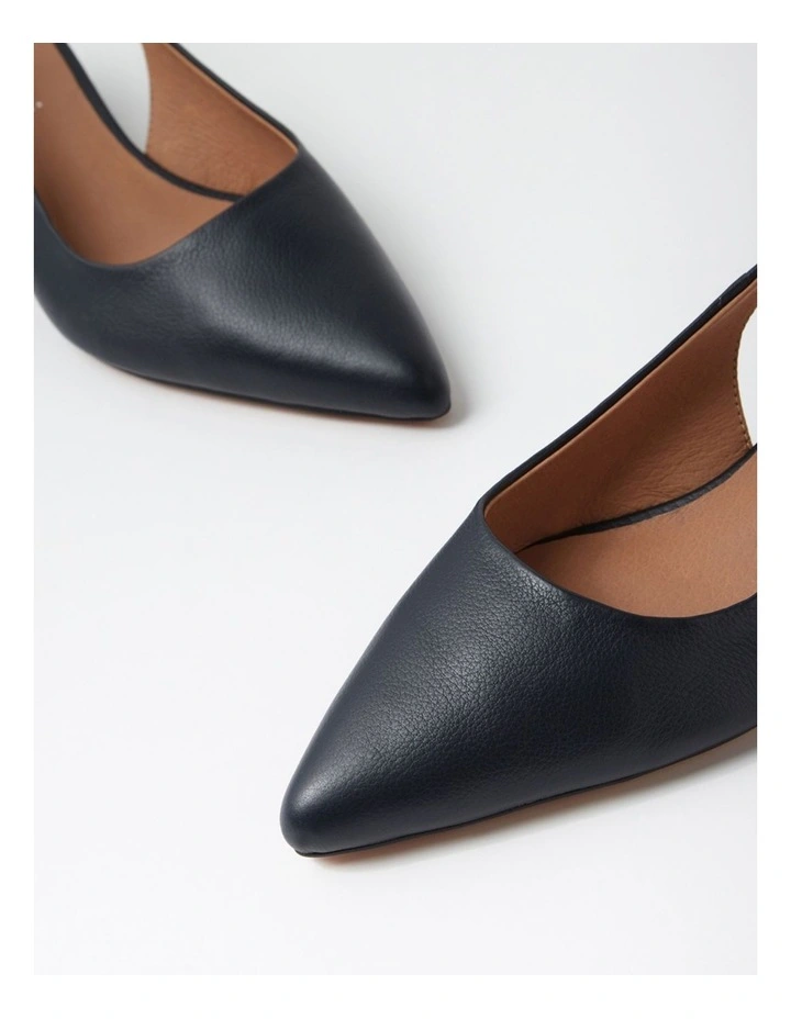 Claytin Navy Leather Heels image 5