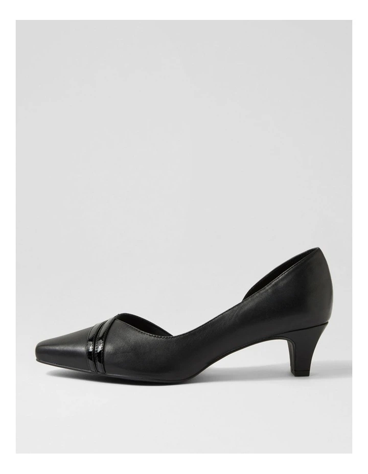Lizzis Black Leather Patent Heels image 1