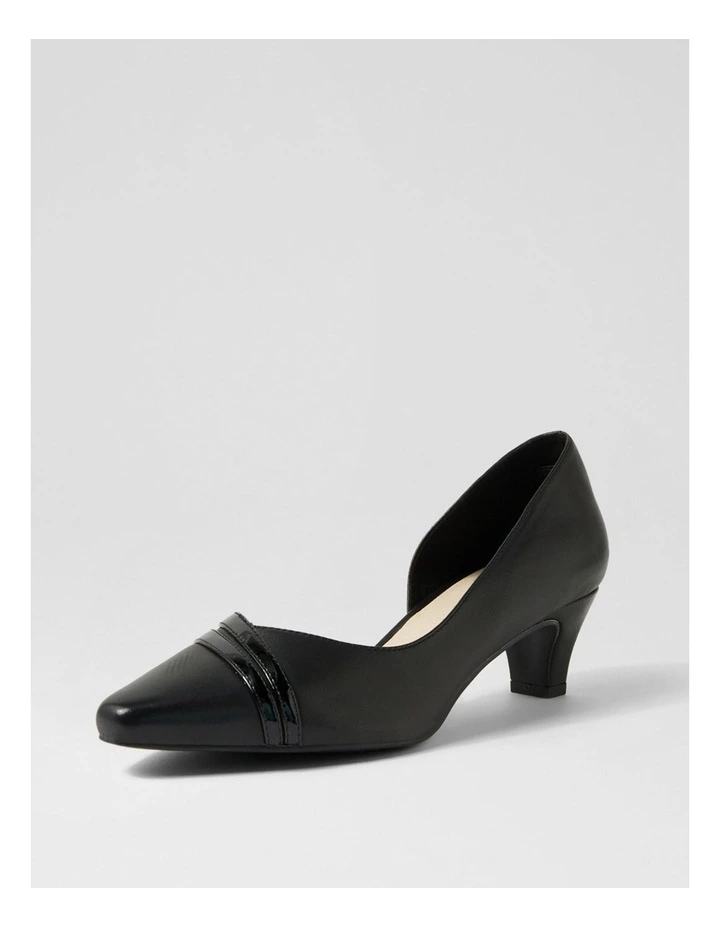 Lizzis Black Leather Patent Heels image 2