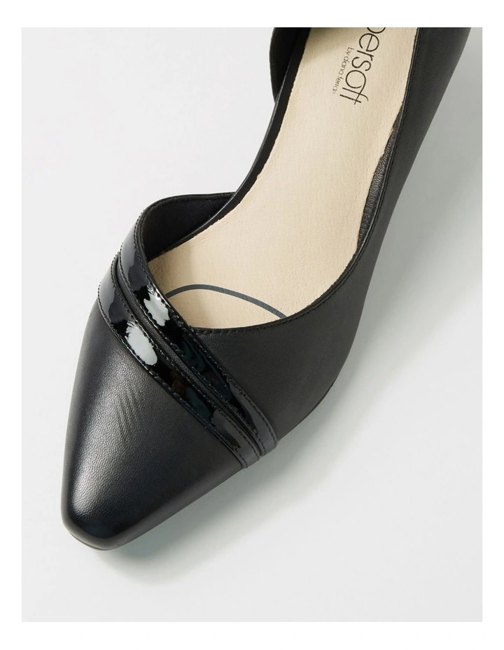 Lizzis Black Leather Patent Heels image 4