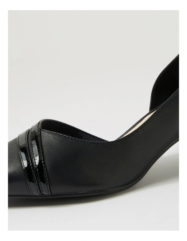 Lizzis Black Leather Patent Heels image 5