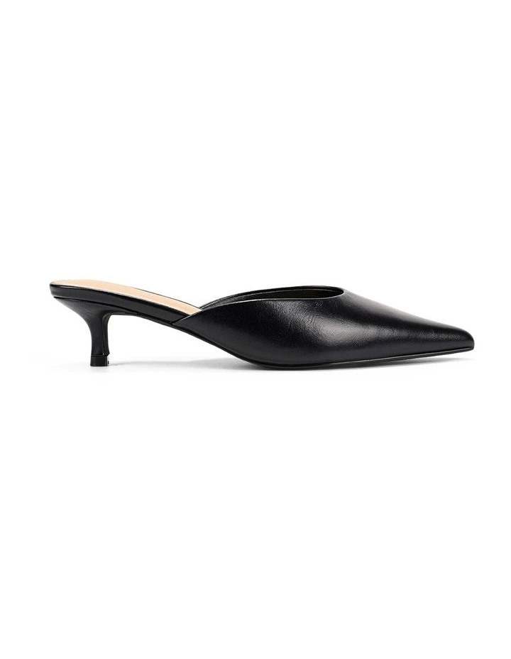 Florence Heeled Mules - Black Vintage Leather image 1