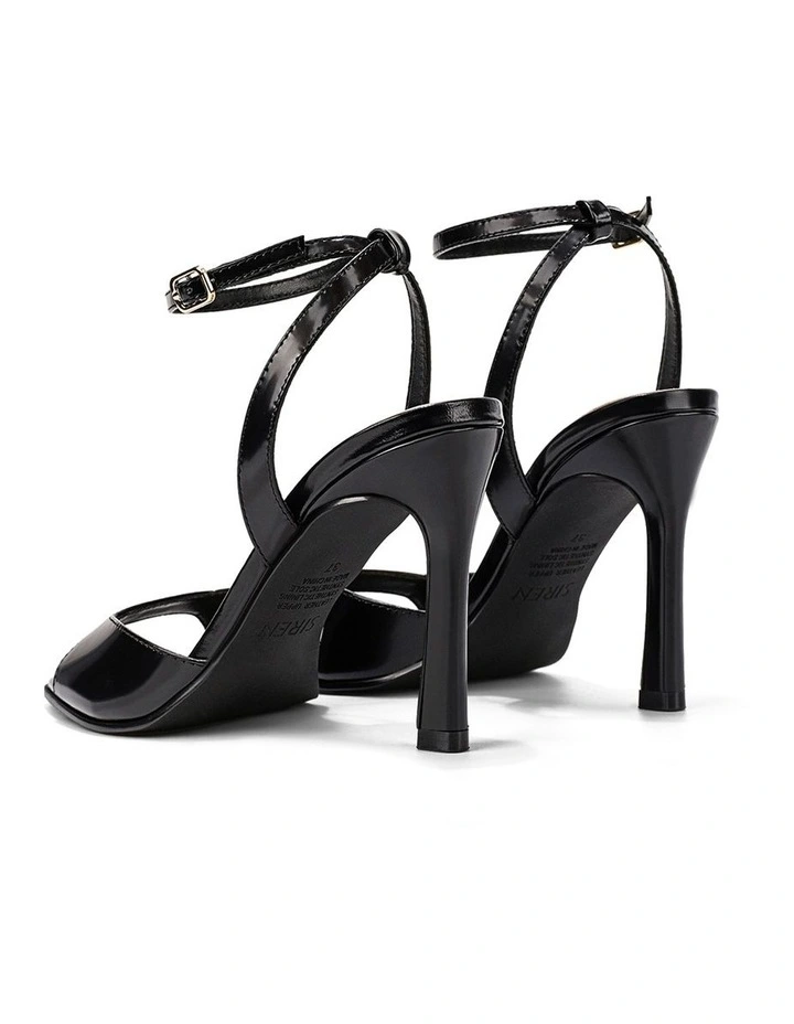 Ruth Heeled Sandals - Black Hi-Shine Leather image 3