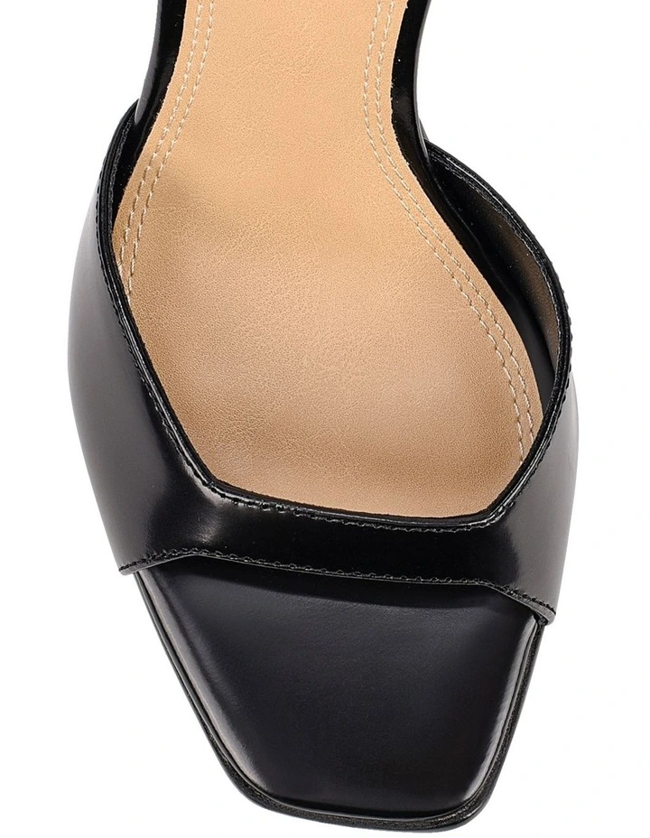 Ruth Heeled Sandals - Black Hi-Shine Leather image 4