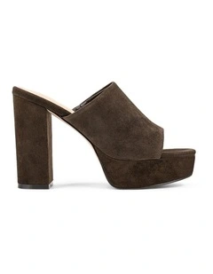 Havana Platform Mules - Chocolate Brown Suede