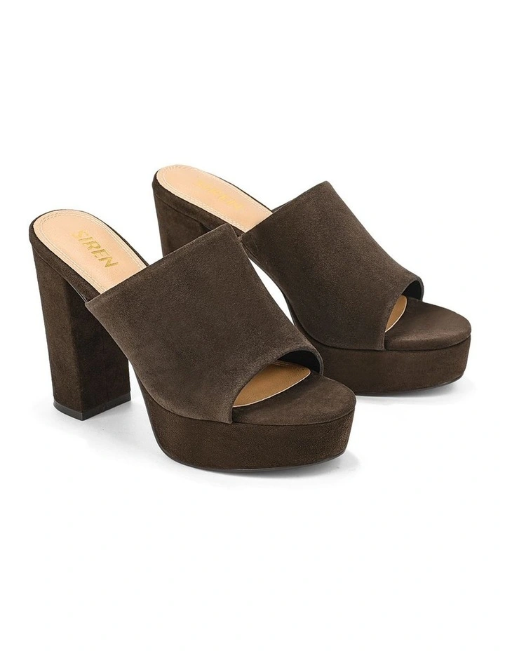 Havana Platform Mules - Chocolate Brown Suede image 2