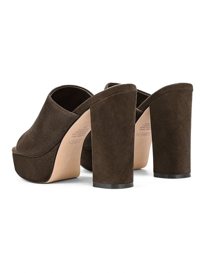 Havana Platform Mules - Chocolate Brown Suede image 3