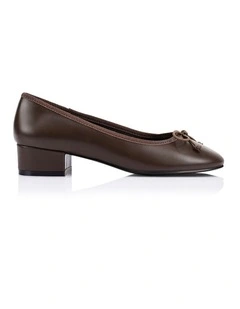 Minnie Ballet Block Heels - Chocolate Brown