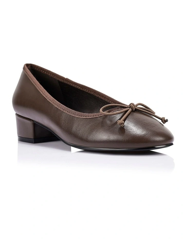 Minnie Ballet Block Heels - Chocolate Brown image 2