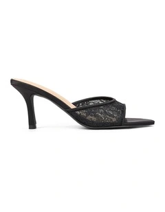 Margot Point Toe Mules- Black Lace