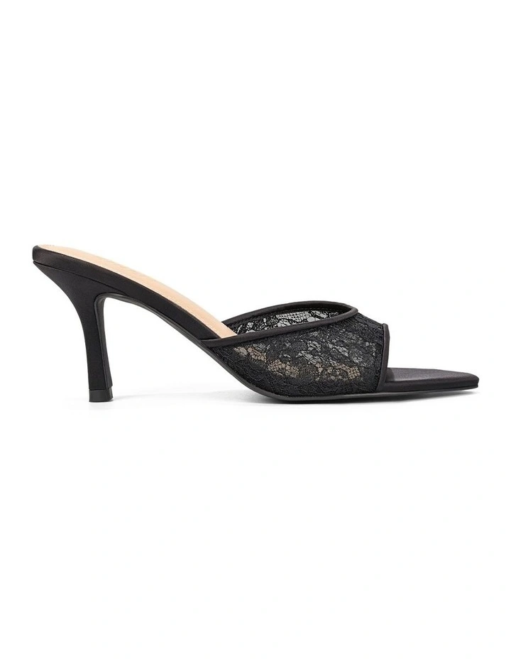 Margot Point Toe Mules- Black Lace image 1