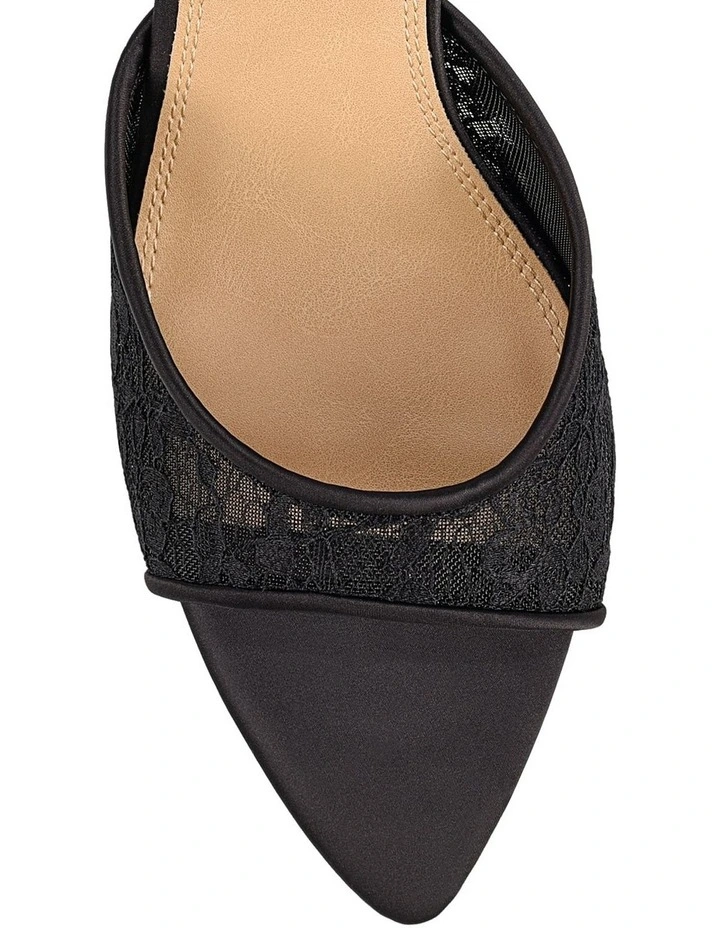 Margot Point Toe Mules- Black Lace image 4