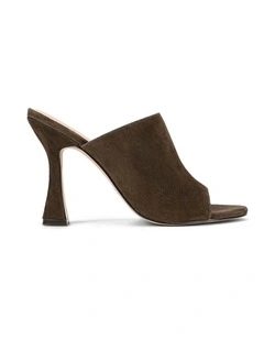Anika Heeled Mules - Chocolate Brown Suede