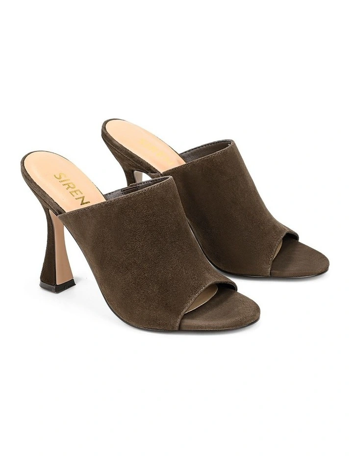Anika Heeled Mules - Chocolate Brown Suede image 2