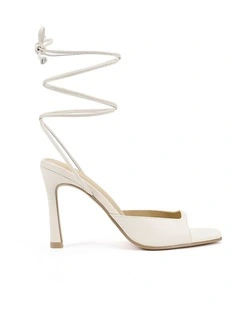 Ruby Heeled Sandals - Chalk White Leather