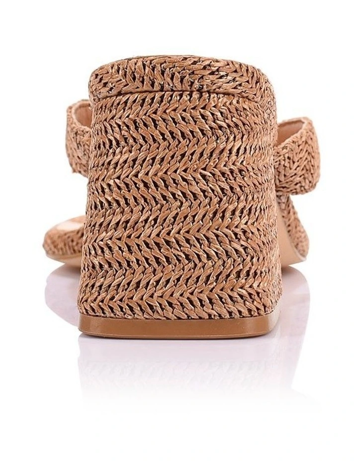 Stoked Block Heel Thongs- Tan Raffia image 3