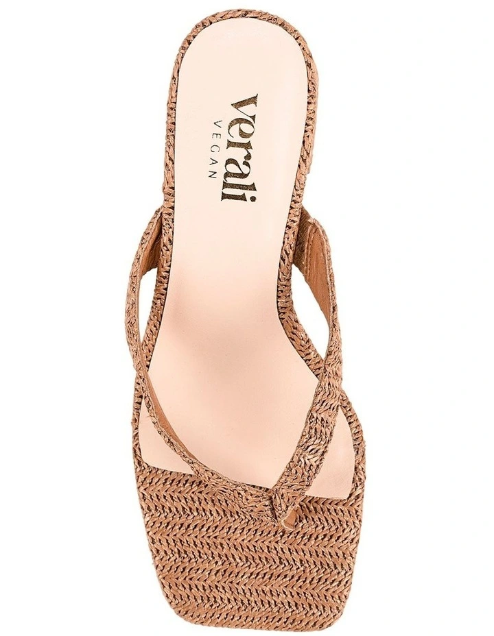 Stoked Block Heel Thongs- Tan Raffia image 4