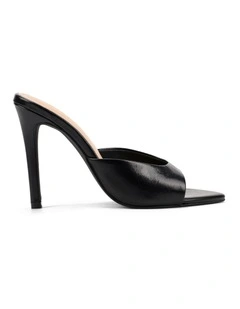 Zohar Heeled Mules - Black Vintage Leather