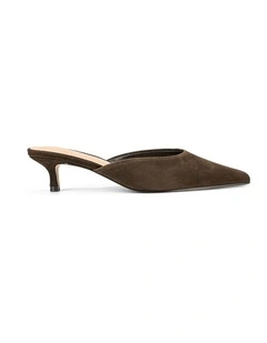 Florence Heeled Mules - Chocolate Brown Suede