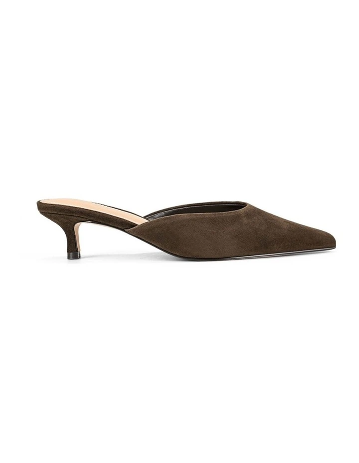 Florence Heeled Mules - Chocolate Brown Suede image 1