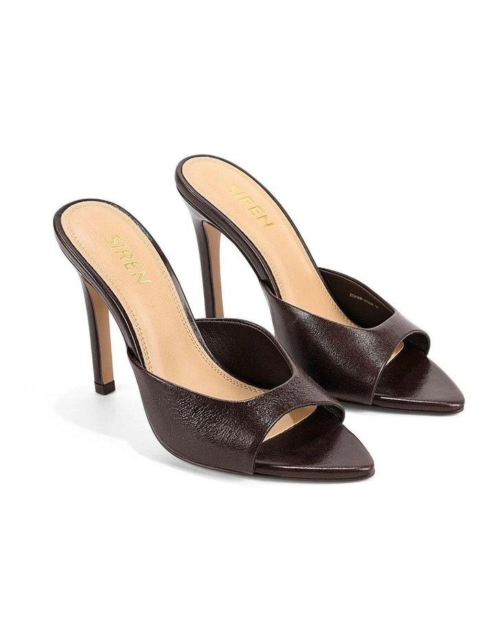 Zohar Heeled Mules - Chocolate Brown Vintage Leather image 2