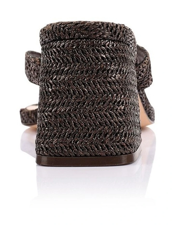 Stoked Block Heel Thongs- Chocolate Brown Raffia image 3