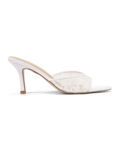 Margot Point Toe Mules- White Lace