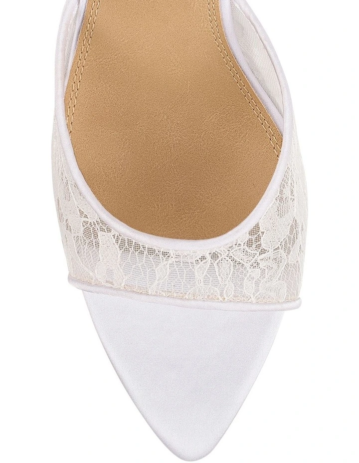 Margot Point Toe Mules- White Lace image 4
