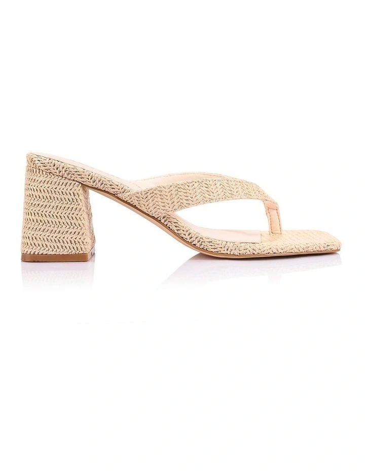 Stoked Block Heel Thongs- Raffia image 1
