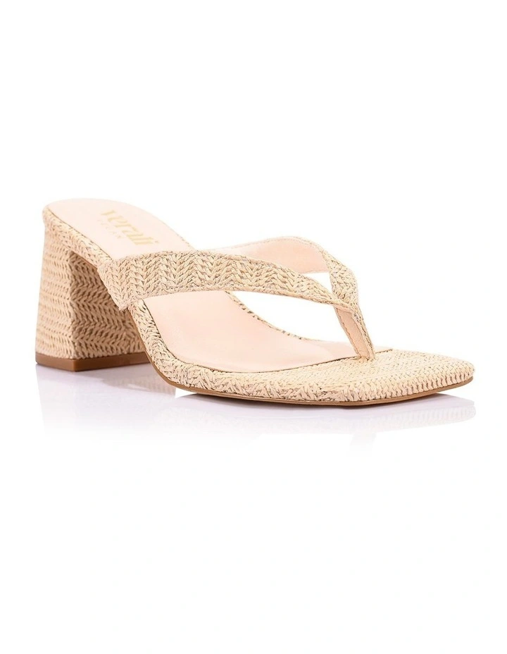 Stoked Block Heel Thongs- Raffia image 2