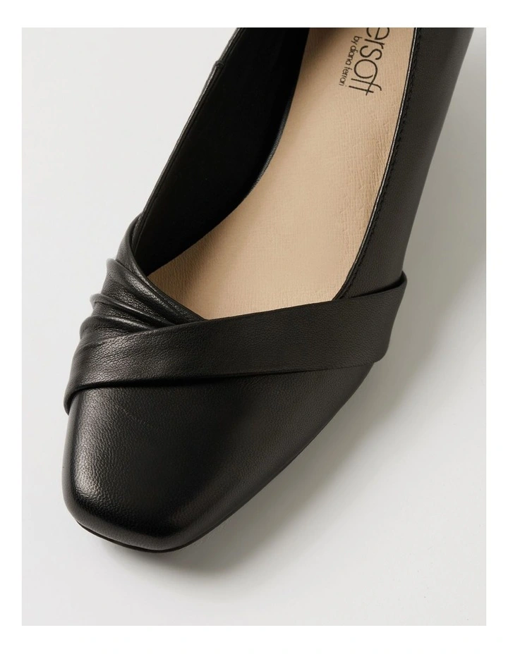 Savers Black Leather Heels image 4