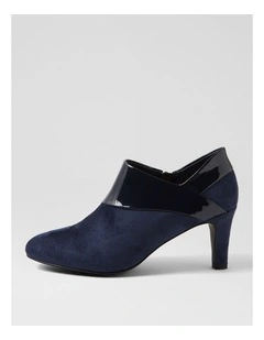 Ilonda W Navy Microsuede Patent Pu Heels