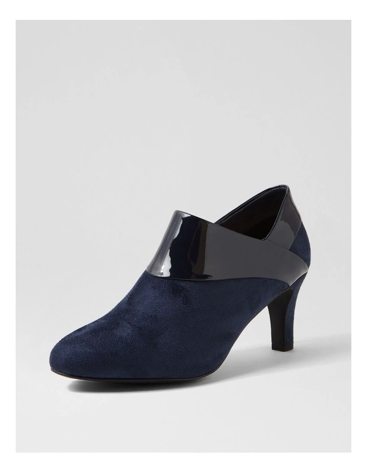 Ilonda W Navy Microsuede Patent Pu Heels image 2