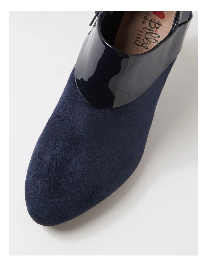 Ilonda W Navy Microsuede Patent Pu Heels image 4