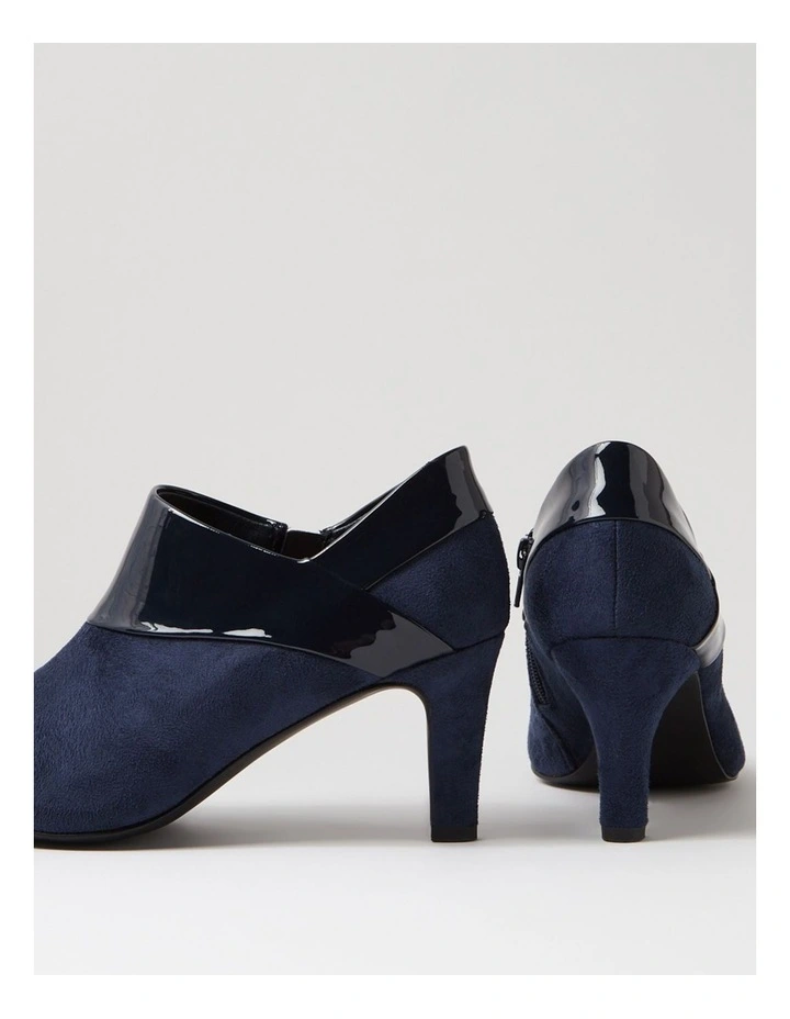 Ilonda W Navy Microsuede Patent Pu Heels image 5