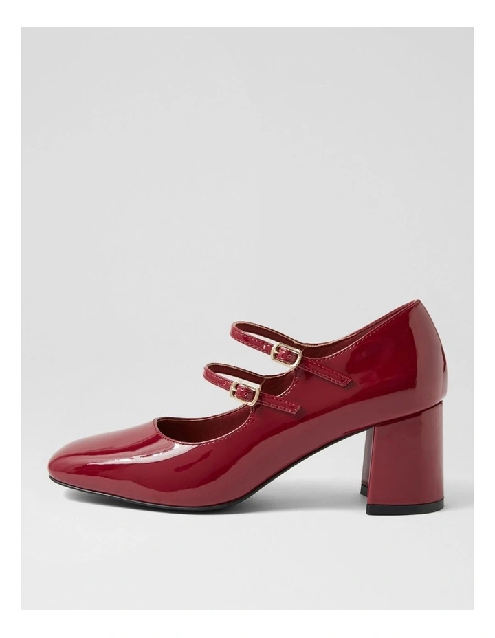 Eiko Dark Red Patent Pu Mary Jane Heels image 1