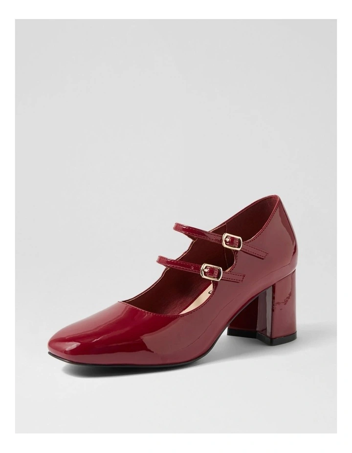 Eiko Dark Red Patent Pu Mary Jane Heels image 2
