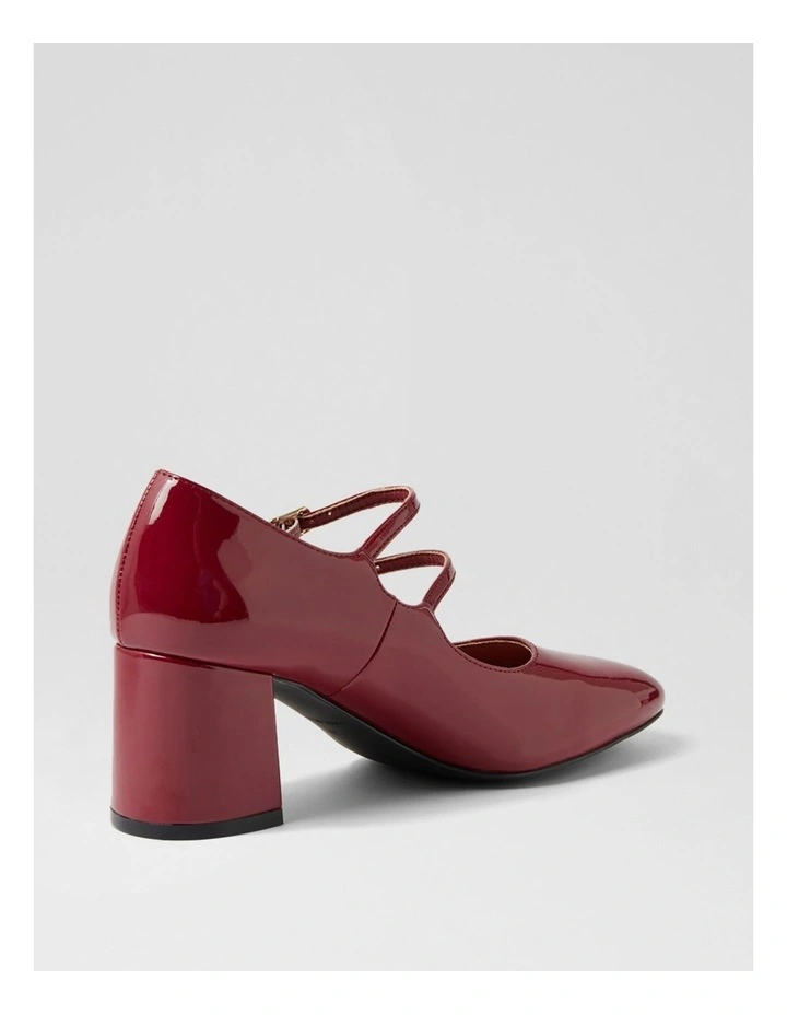 Eiko Dark Red Patent Pu Mary Jane Heels image 3