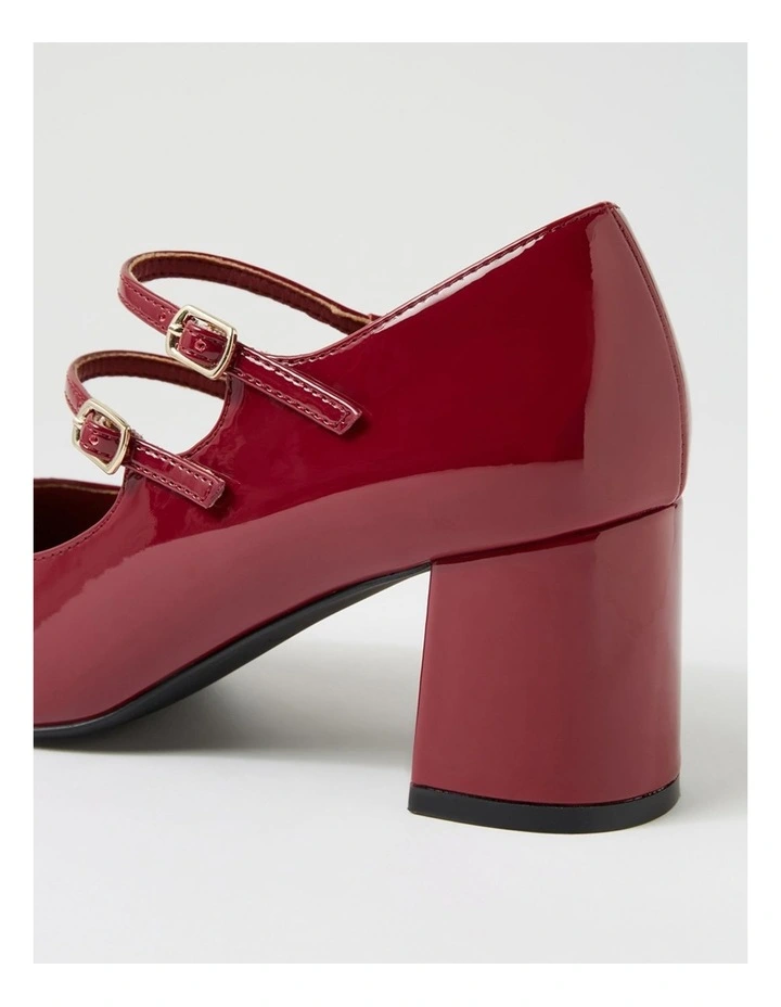 Eiko Dark Red Patent Pu Mary Jane Heels image 5