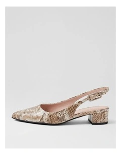 Claytin Neutral Metallic Snake Leather Heels