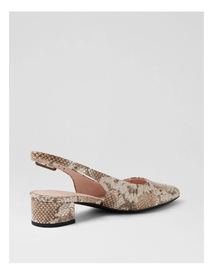 Claytin Neutral Metallic Snake Leather Heels image 3