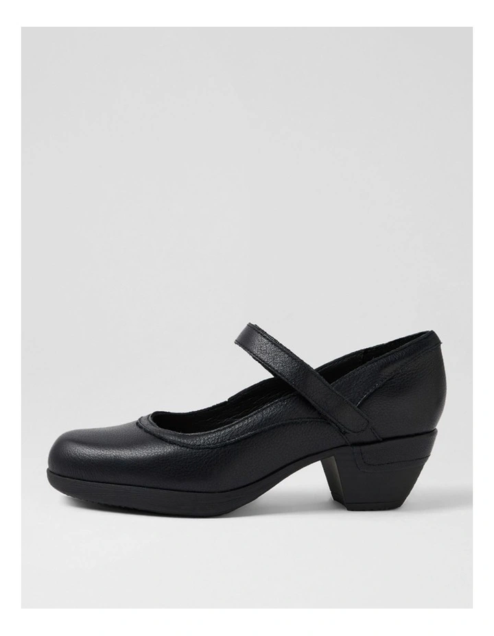 Ruthi D Black Leather Heels image 1