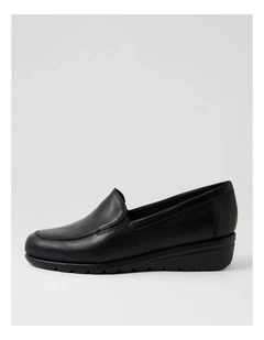Leilanis Black Leather Heels