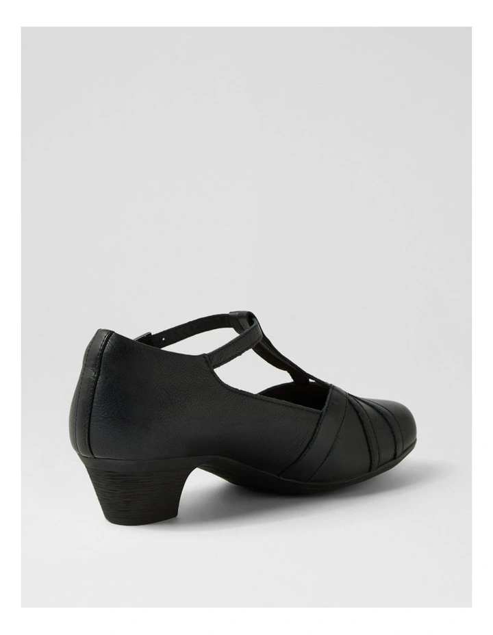 Latissh Black Leather Heels image 3