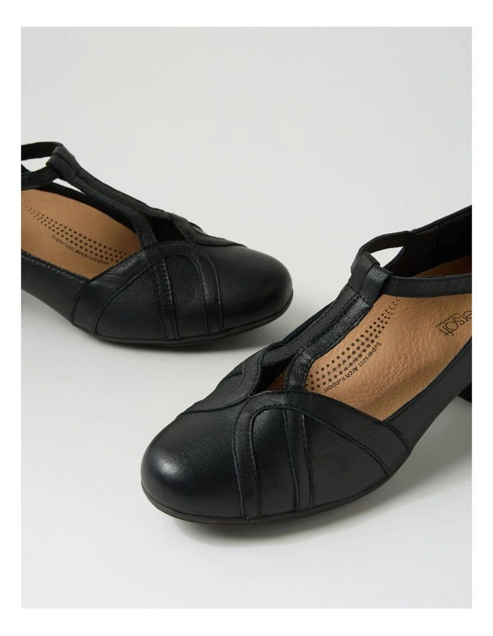 Latissh Black Leather Heels image 5
