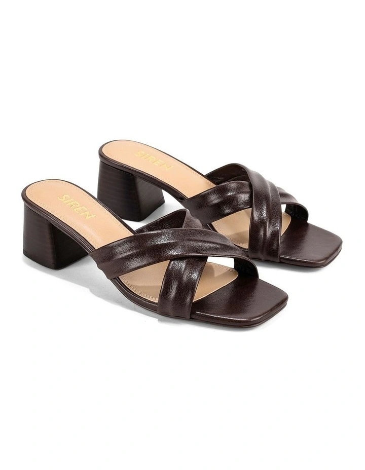 Henry Heeled Sandals- Chocolate Brown Vintage Leather image 2