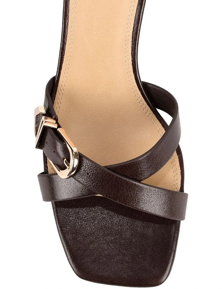 Solstice Heeled Mules- Chocolate Brown Vintage Leather image 4