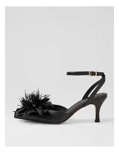Tattel Black Leather Heels