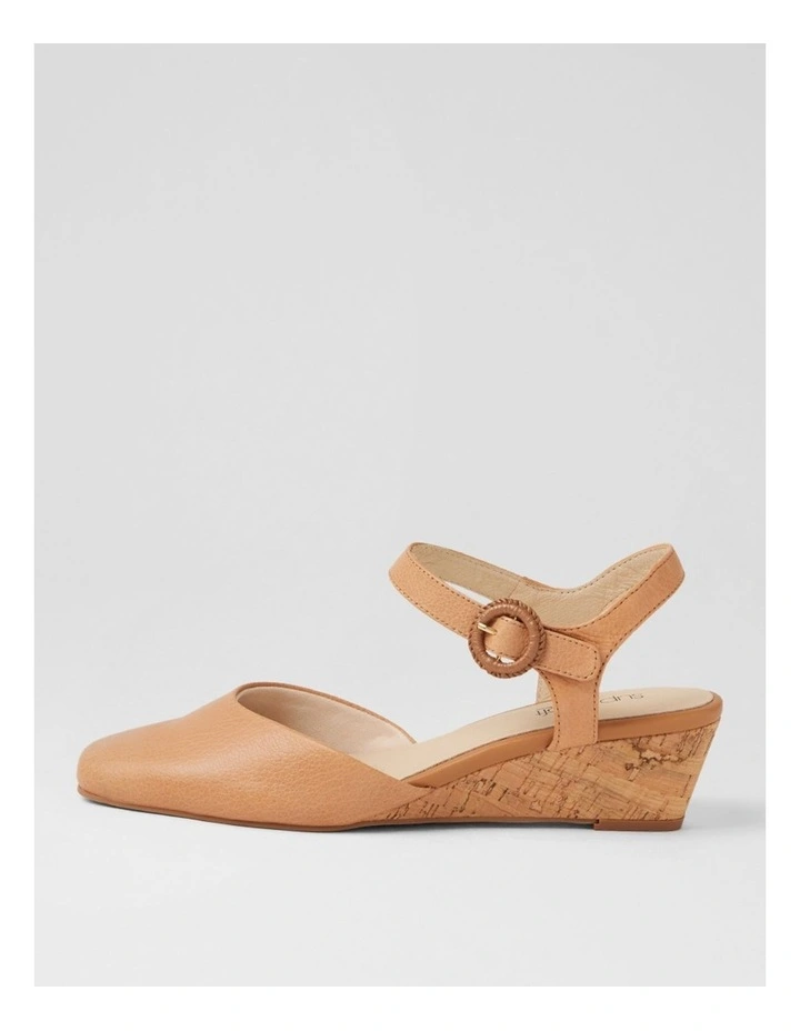 Selvine Dark Tan Cork Leather Heels image 1