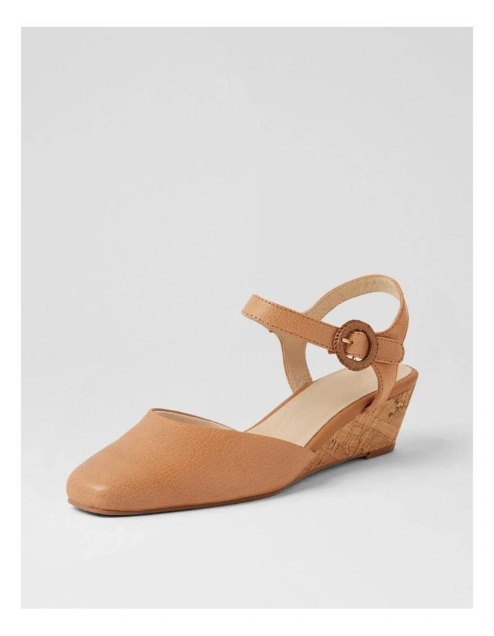 Selvine Dark Tan Cork Leather Heels image 2